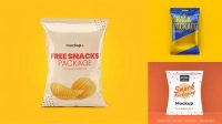 2720+ Vacuum Snack Package PSD Mockup Front View Custom Graphic Resource Free Download