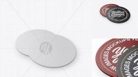 2723+ Two Beer Coasters PSD Mockup Half Side View High Angle Shot Easy-to-Use PSD Template