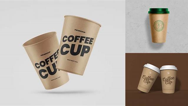 2726+ Kraft Coffee Cup PSD Mockup High-End Photoshop Mockup