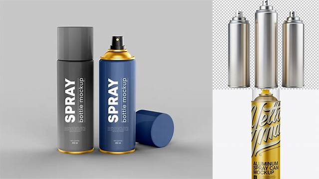 2730+ Aluminum Spray Can with Clear Cap PSD Mockup Professional Quality Freebie PSD File