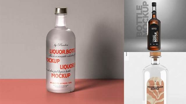 2736+ Liquor Bottle PSD Mockup Front View Elegant and Versatile PSD Resource