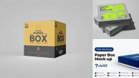 2740+ Paper Box PSD Mockup Front View Photoshop Freebie