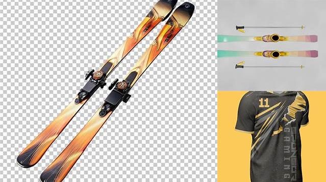 2749+ Ski PSD Mockup Half Side View Fully Editable Photoshop PSD Free Download