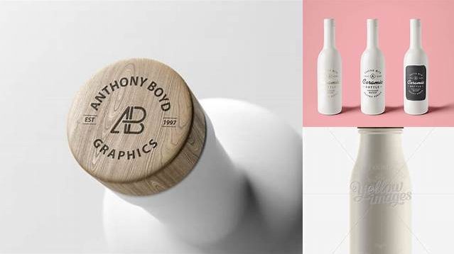 2751+ Matte Ceramic Bottle With Wooden Cap PSD Mockup Modern Photoshop Resource