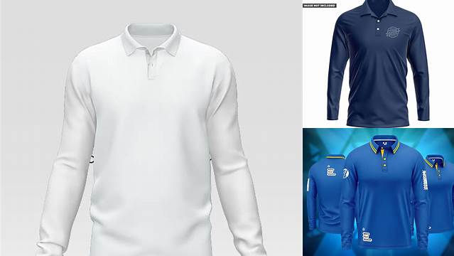 2754+ Long Sleeve Polo Shirt Mockup Free Fully Editable PSD Template