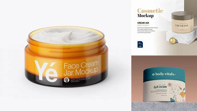 2754+ Opened Orange Cream Jar PSD Mockup High-Angle Shot Free Graphic Design Resource