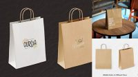 2758+ Square Paper Bag PSD Mockup Half Side View Free Digital Resource for Designers