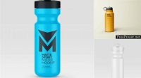 2771+ Matte Metallic Sport Bottle PSD Mockup Front View Photoshop PSD Free for Designers