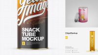 2771+ Medium Matte Snack Tube PSD Mockup Front View High-Resolution PSD Download