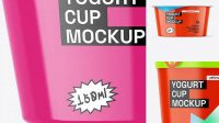 2776+ Glossy Yogurt Cup PSD Mockup High-Angle Shot Easy-to-Edit Photoshop Freebie