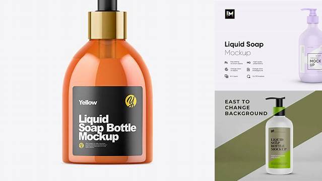 2776+ Orange Liquid Soap Bottle PSD Mockup PSD Download