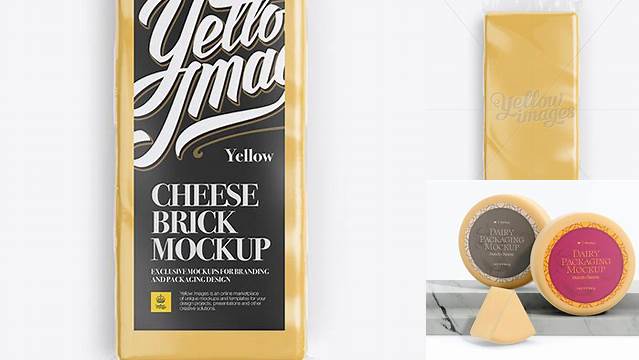 2779+ Cheese Brick PSD Mockup Top View Unique High-Resolution PSD