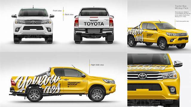 2779+ Toyota Hilux Mockup Modern Photoshop Resource