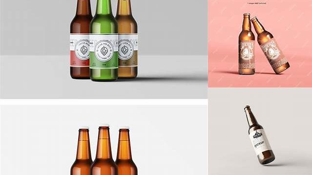 278+ Amber Beer Bottle PSD Mockup Editable Photoshop Free Mockup