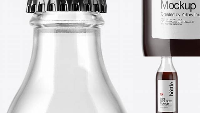 2782+ 180ml Dark Drink Bottle PSD Mockup Creative Design Mockup