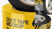 2783+ Two Glossy Duct Tape Rolls PSD Mockup High-Angle Shot Modern PSD Templates