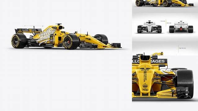 2784+ 2017 Formula 1 Car PSD Mockup Right View Premium Free Graphic Resource