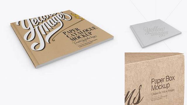 2786+ Kraft Catalogue PSD Mockup Half Side View High-Angle Shot Download Exclusive PSD Mockups