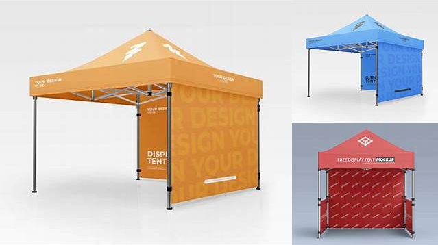 2791+ Display Tent PSD Mockup Half Side View Versatile Photoshop Freebie