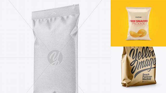 2794+ Kraft Snack Package PSD Mockup Half Side View Download Customizable PSD