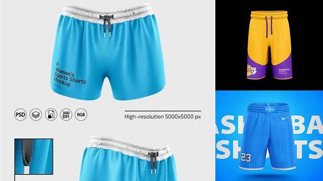 2794+ Women’s Basketball Shorts PSD Mockup Front View Free Mockup PSD Template