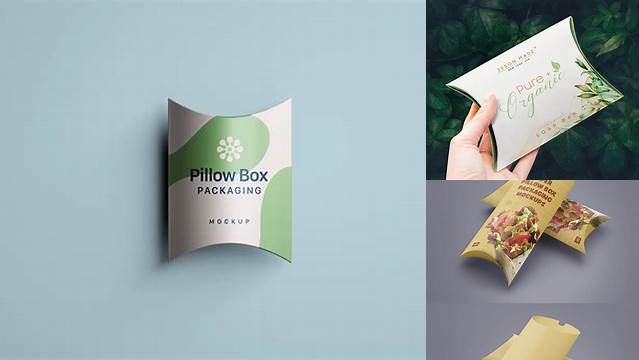 2796+ Pillow Box Packaging Mockup Free Download Free PSD