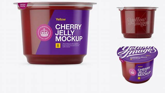 280+ Cherry Jelly Cup PSD Mockup Eye-Level Shot High-Resolution PSD Download