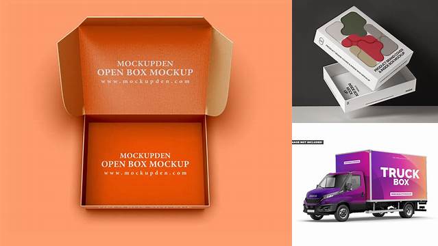 2801+ Opened Box PSD Mockup Front Half Side & Back Half Side Views High-Quality Editable PSD