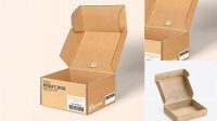 2802+ Opened Kraft Box PSD Mockup Half Side View Include TIFF