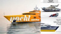 2802+ Yacht Mockup Customizable PSD Templates