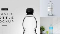 2806+ Clear PET Bottle With Black Water PSD Mockup High-End Layered Mockup Free