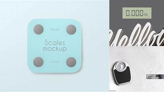 2808+ Glossy Bathroom Scales PSD Mockup Top View Versatile Mockup for Designers