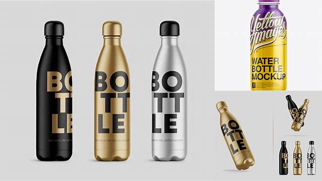 2809+ PET Bottle in Metallic Shrink Sleeve PSD Mockup Free Download Design Mockup