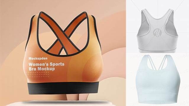 2815+ Women`s Sports Bra PSD Mockup Back view Free Creative Design