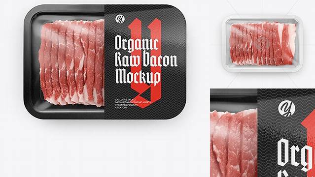 2816+ Plastic Tray With Raw Bacon PSD Mockup Free Stylish PSD for Graphic Designers