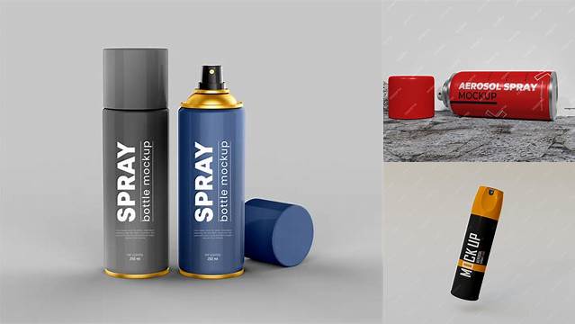 2818+ Aluminium Spray Can PSD Mockup Front View Custom Graphic Mockup File