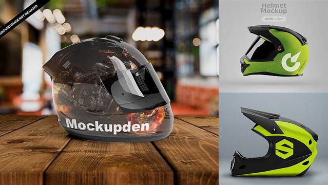 2820+ Ski Helmet PSD Mockup Back View Custom Mockup PSD for Free