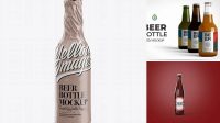 2821+ Amber Glass Lager Beer Bottle PSD Mockup Downloadable PSD Design Template