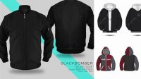 2822+ Mockup Jaket Hitam Fully Editable PSD Template