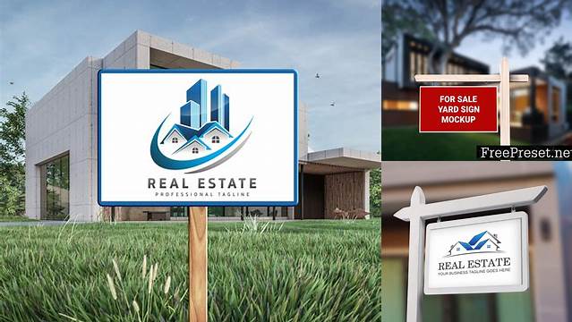 2824+ Real Estate Sign Mockup Editable Design File