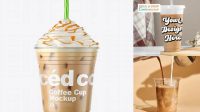 2829+ Iced Coffee Plastic Cup Mockup Hight Resolution