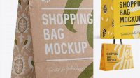 2829+ Paper Shopping Bag PSD Mockup Halfside View Eye-Level Shot Creative Free PSD Graphic Design