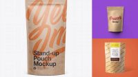 283+ Kraft Stand-Up Pouch with Zipper PSD Mockup Front View Versatile Photoshop File