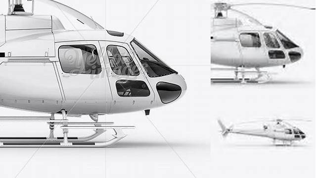 2831+ Eurocopter AS350 PSD Mockup Right Side View Creative Design PSD Free Download