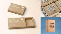 2835+ Kraft Paper Box With Chocolates PSD Mockup Half Side View High-Angle Shot Free Premium Photoshop Template Download