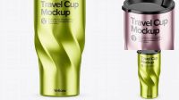 2837+ 390ml Stainless Steel Travel Cup PSD Mockup Custom Graphic Resource Free Download