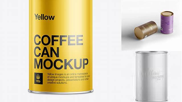 2837+ 500g Metal Coffee Can PSD Mockup For Free Download