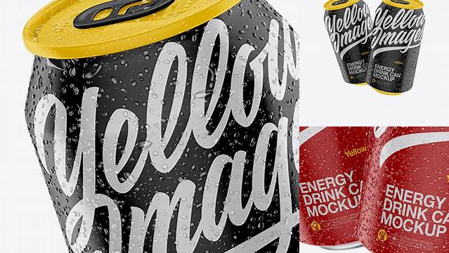 284+ Two Matte 330ml Aluminium Cans with Condensation PSD Mockup Free Design Resource