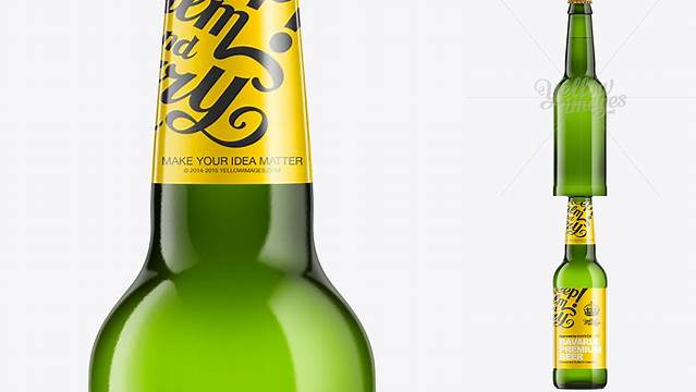 2842+ Emerald Green Bottle with Lager Beer 330ml Premium Mockup Freebie