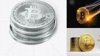 2843+ Silver Bitcoin PSD Mockup Premium Design Freebie